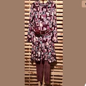 LIPSTIK GIRLS~GEOMETRIC~DRESS~BLING BELT~LEGGING